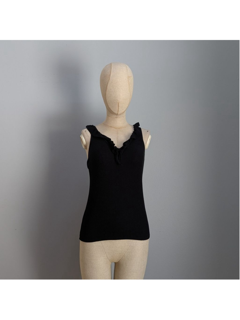 Reformation Black Ruffle Tank Top - XS - Picture 2 of 9